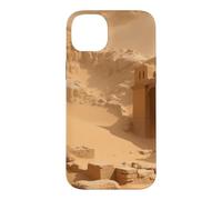 Ancienne ruines du désert enterrées dans Le Sable Illustration de Paysage Coque pour iPhone 14 Plus