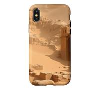 Ancienne ruines du désert enterrées dans Le Sable Illustration de Paysage Coque pour iPhone X/XS