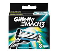 Gillette Mach3 Lot de 8 lames de rasoir pour homme, lot de 8 recharges Lubrastrip améliorées pour une glisse améliorée