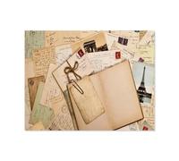 Anciennes Lettres, Cartes Postales françaises et Un Livre Ouvert Vide，Puzzle 1000 Pieces Adultes Jouet de décompression intellectuel éducatif Puzzles Jeu de Famille Amusant pour Enfants adult-Q39