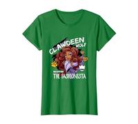 Anciens élèves de Monster High - Clawdeen Wolf The Fashionista T-Shirt, Femme, Vert Kelly, S