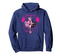 Anciens élèves de Monster High - Draculaura Heart Wings Sweat à Capuche, Unisexe pour Adultes, Bleu Marine, M
