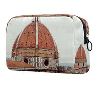 Ancient Architecture Building Trousse à cosmétiques pour femme, trousse de toilette de voyage, grande pochette de maquillage pratique avec fermeture éclair, multicolore, 18.5x7.5x13cm/7.3x3x5.1in,