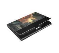 Ancient Bloody War Porte-cartes de visite fin en cuir et acier inoxydable pour voyage, maison ou bureau