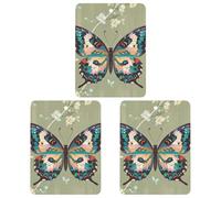 Ancient Butterfly Lot de 3 désodorisants carrés à suspendre pour voiture, maison, bureau, style noir