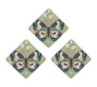 Ancient Butterfly Lot de 3 désodorisants pour voiture à suspendre en forme de losange - Cartes parfumées durables pour voiture, maison, bureau - Style gris