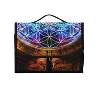 Ancient Calendrier Maya Violet Or Motif Fleur de Vie 1 PC Trousse de toilette à suspendre Trousse de toilette Portable Organisateur de maquillage Pinceaux Trousse de rangement Portable Voyage