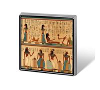 Ancient Egypt Hieroglyphics Print Pharaoh Brooch Pins for Women Men Square Collar Lapel Pins Coat Jacket Accessories