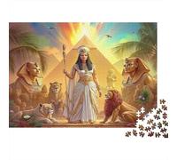 Ancient Egypt Queen 100% Recycled Cardboard Queen & Cats 1000Pc Jigsaw for Adults & Kids Unique Beautifully Illustrated 70x50cm/1000pcs
