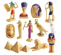 Ancient Egypt States, Egyptian Figurines, Decorative Famous Architecture Figure Toys, PVC Cognitive Play Models for Home School Projects Desk, 0.59-2.56 Inches, 12-Piece Set