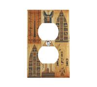 Ancient Egypt Tribe Series Couvercle de prise de courant, plaque murale standard américaine avec vis - En acier inoxydable résistant à la chaleur et aux chocs pour décoration d'intérieur