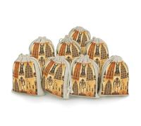 Ancient Egypt Tribe Series Lot de 8 sacs vides en mousseline avec cordon de serrage réutilisables et lavables pour herbes, épices, bonbons, savon, bijoux, cadeaux de mariage