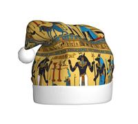 Ancient Egypt Tribe Series Print Men Women Santa Hat Adult for Party New Year Festive Celebrations Christmas Cap Accessory