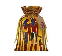 Ancient Egypt Tribe Series Sacs cadeaux de Noël réutilisables avec cordon de serrage pour fête de Noël
