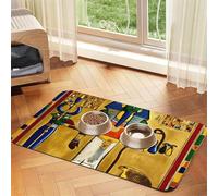 Ancient Egypt Tribe Series Tapis d'alimentation pour animal domestique Tapis d'alimentation pour gamelle d'eau et de nourriture pour chiens Accessoires pour chiens
