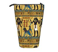 Ancient Egypt Tribe Series Trousse à crayons rétractable verticale pour stylos, crayons et petits objets, Noir , Taille unique, Trousse de maquillage