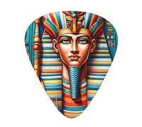 Ancient-Egyptian-Art-Ankh Lot de 12 médiators avec 3 épaisseurs et boîte de rangement, médiators en ABS pour guitare basse électrique