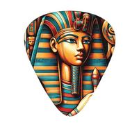 Ancient-Egyptian-Art-God Lot de 12 médiators avec 3 épaisseurs et boîte de rangement, médiators en ABS pour guitare basse électrique