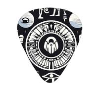 Ancient-Egyptian-Art Lot de 12 médiators avec 3 épaisseurs et boîte de rangement, médiators en ABS pour guitare basse électrique
