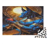 Ancient Egyptian God Colourful Blue Anubis 1000 Pcs Jigsaw for Adults & Kids Unique Challenging Fun Activity 52x38cm/1000pcs