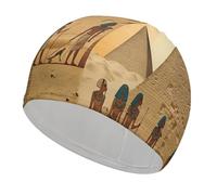 Ancient Egyptians Bonnet de bain haute élasticité pour cheveux longs et courts Confortable Grand bonnet de douche pour réduire la traînée et protéger les cheveux