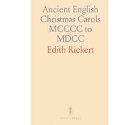 Ancient English Christmas Carols MCCCC to MDCC
