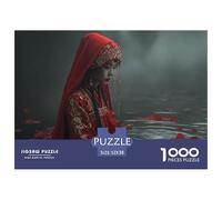 Ancient Girl in Red Hanfu 1000 Pièces Carton Extra-épais Coffret De Puzzles Traditional Chinese Bride Stimulant Et Éducatif Défi Unique Puzzles pour Adultes Et Enfants 52x38cm/1000pcs