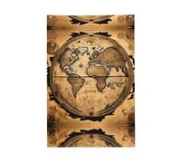 Ancient Map World Globe Drapeau de couleur vive 61 x 91 cm pour l'extérieur Drapeaux Bannières avec œillets Polyester de qualité supérieure