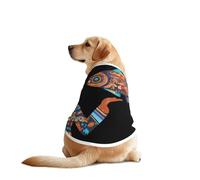 Ancient Maya and Fish Pet T-Shirts pour chiens - Vêtements pour chiens de grande et moyenne taille - Chemises confortables pour chien, parfaites pour un usage quotidien