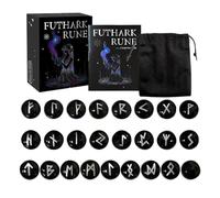 Ancient Norses Runed Stones Collection avec sculptures mystiques Outils rituels portables pour méditations Accessoires rituels de pleine conscience