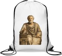 Ancient Philosopher Sac de gym décontracté avec parchemin et livres Blanc