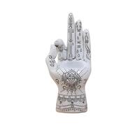 Ancient Psychic Fortune Teller Chirology Chirology Palmistry Hand with Lines Céleste Mystique Figurine en céramique Bague Porte-bijoux Divinity Palmists Readers Blanc Gfm937 (Blanc, 16,9 x 7,9 cm)