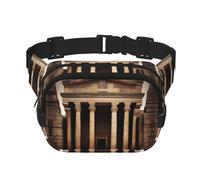 Ancient Relics Sac banane carré double couche pour activités de plein air telles que le sport, les voyages, la randonnée, le cyclisme, Noir , Taille unique