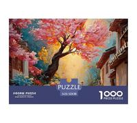 Ancient Style Street 1000 Pcs Carton Extra-épais Coffret De Puzzles Fantasy Trees Anti-Stress Jeu Créatif Puzzles As Birthday Gifts 52x38cm/1000pcs