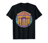 Ancient Temple Colonnes Piliers Entrée Couronne Laurier T-Shirt