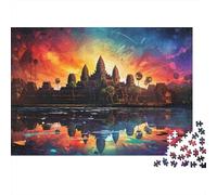 Ancient Temple Sunset 1000 Teile Karton Puzzle Puzzle 1000 Teile Für Erwachsene Gruppen Brain Training Partyspiel Urlaubsunterhaltung Geschenk 52x38cm/1000pcs