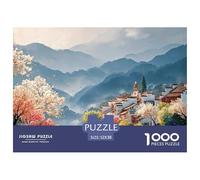 Ancient Town in The Chinese Style 1000 Pcs Carton Premium Lot de Puzzles Blooming Village Anti-Stress Jeu Familial Puzzles As Birthday Gifts 52x38cm/1000pcs
