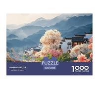 Ancient Town in The Chinese Style 1000 Pcs Carton Premium Lot de Puzzles Blooming Village Stimulant Et Éducatif Jeu Créatif Puzzles pour Adultes Et Enfants 52x38cm/1000pcs