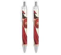 Ancient Wisdom And War Athena Lot de 2 stylos à bille rétractables à encre bleue