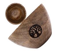 Ancient Wisdom Bol en Bois pour bavures et offrandes rituelles - Arbre de Vie - 12x7 cm- Vendu par 1