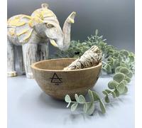 Ancient Wisdom Bol en bois pour offrandes et rituels - Les quatre éléments - 13 x 7 cm