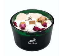 Ancient Wisdom Bougie magique avec fleurs et pierres Hop Hare - Bougie en cire de soja fabriquée à la main - 8,8 x 5 cm