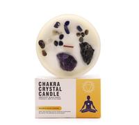 Ancient Wisdom Bougies en cristal de chakra - Cire de soja - 10 x 6 cm - 23 h de combustion (chakra du plexus solaire)