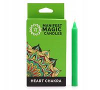 Ancient Wisdom Bougies magiques Manifest (lot de 12) - Vert - Chakra Cœur