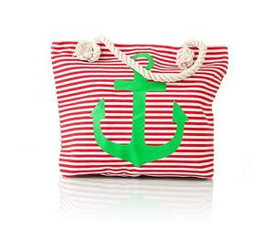 Ancient Wisdom Grand sac de plage avec fermeture éclair et poche intérieure | Sac de plage, sac cabas, sac à bandoulière pour femme Anchor vert.