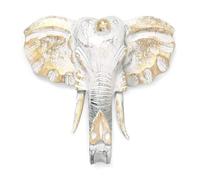 Ancient Wisdom Grande tête d'éléphant - Or et Blanc - Fabriqué en Indonésie