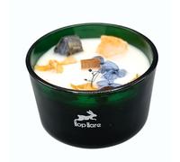 Ancient Wisdom Hop Hare - Bougie magique avec fleurs et pierres précieuses - Bougie en cire de soja faite à la main - 9 x 5 cm - Motif soleil