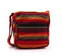 Ancient Wisdom Lrg Nepal Sac à bandoulière avec sangle réglable en rouge coucher de soleil - Confortable, organisé et élégant pour un transport quotidien, Orange, Large