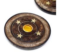 Ancient Wisdom Mango Wood Disc 10cm (Cone & Incense)