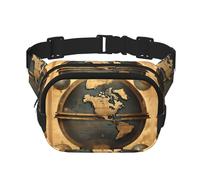 Ancient World Sac banane avec extension pour homme et femme avec poches zippées, noir, One Size